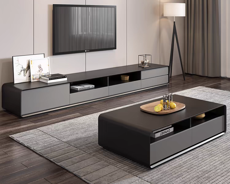 TV028 MDF BLACK AND GRAY TV STAND — Stendmar